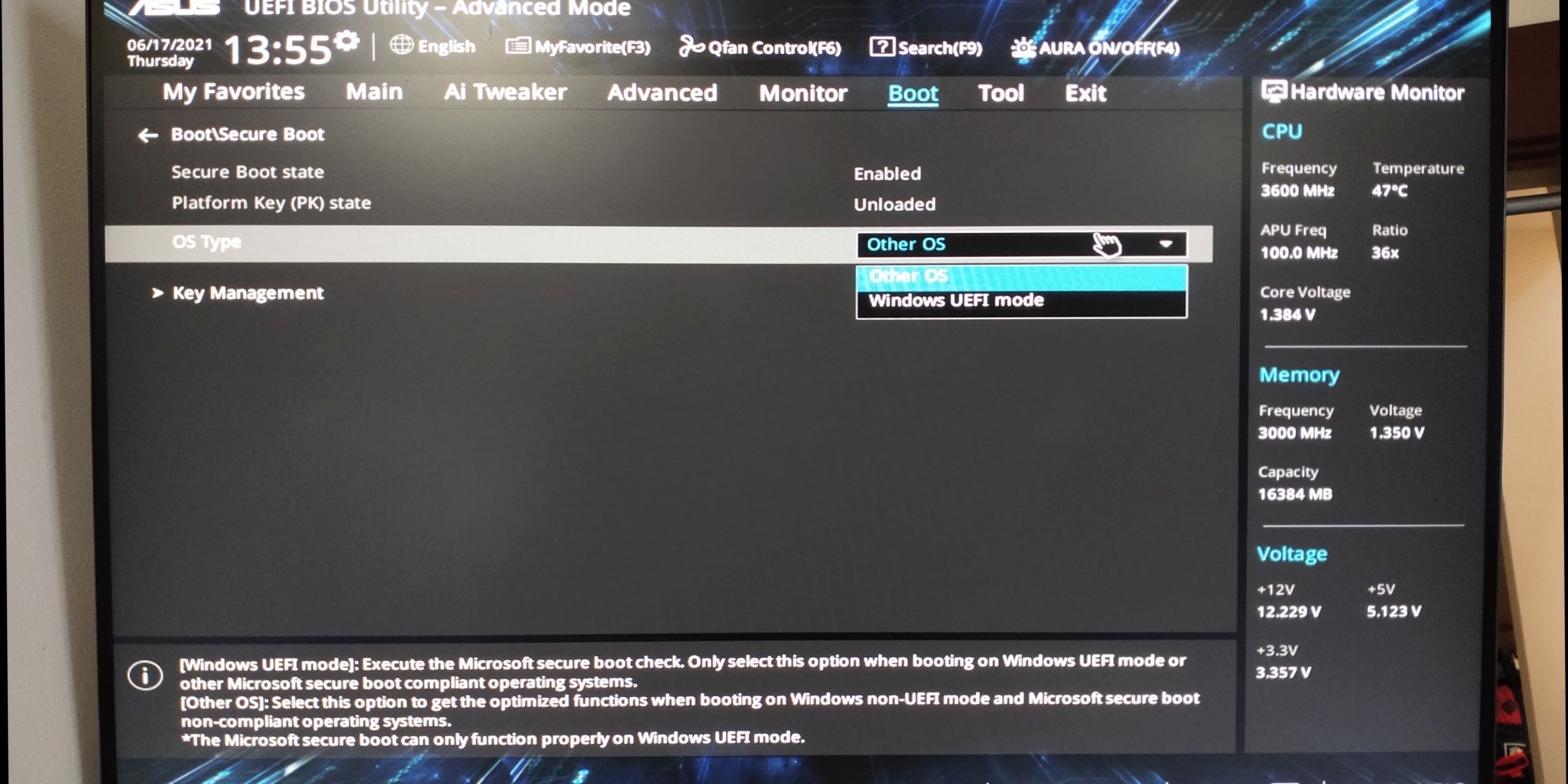 Настройка Secure Boot в BIOS