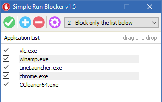 Режим белого списка «Block all except the list below»